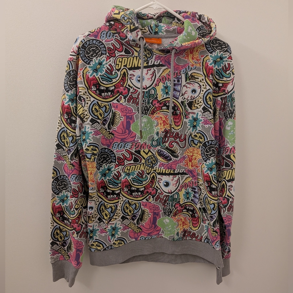 Nickelodeon Spongebob Multicolor Graphic Hoodie Size Small
